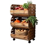 GoodFreshDecor Juego de Cajas apilables para Verduras con Ruedas, con Instrucciones