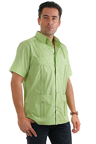 Guayabera Shirt Classic Poly Cotton Blend Short Sleeve NCM-1673