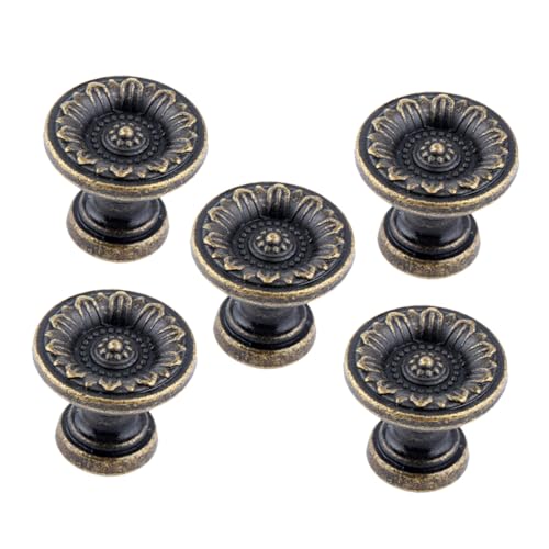 PENIKOKO 5個 アンティーク調家具取っ手 クローゼット扉用 耐久性引き出しノブ レトロデザインキャビネットプルハンドル