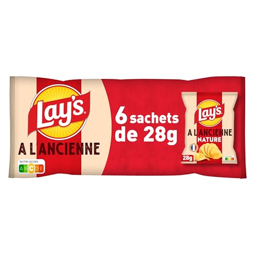 LAY'S Chips Multipack à l'Ancienne Nature - Lot de 6x28g