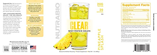 NutraBio Clear Whey Protein Isolate – Pure Whey Isolate for Men and Women, Delicious Fruit Flavors – Non-GMO, Zero Lactose - Pineapple Splash, 20 Servings - Image 5