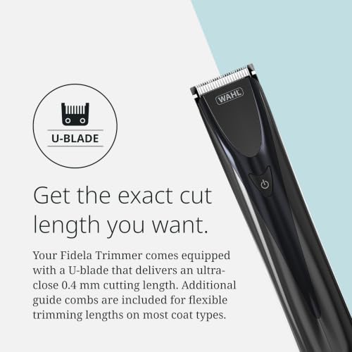 Image of Wahl Fidela Cordless Trimmer for Pets, 6,000 RPM Rotary Motor, 2 hours Run Time, 4.5mm Cutting Length with Detachable Blade for Easy Cleaning, USB C Type Charging, Versatile Cordless Trimmimg in Sensitive Areas.