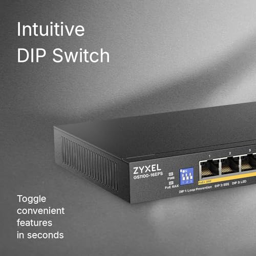 Image of Zyxel 16 Port Network Ethernet Switch | Unmanaged | PoE+ | GS1100-16EPS