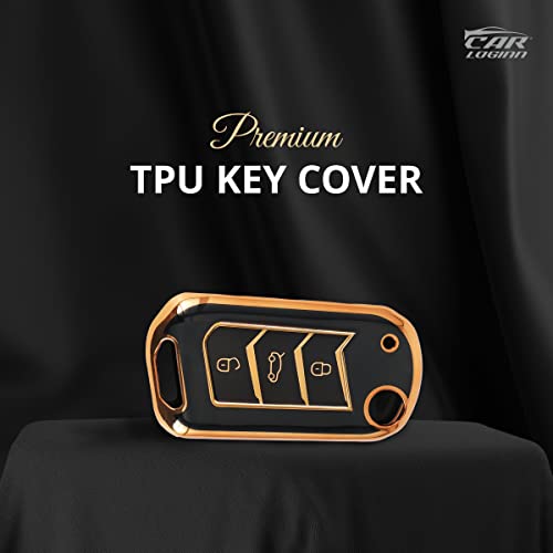 Image of Mogato TPU Leather Car Key Cover Compatible with New Mahindra Scorpio 2022, XUV 700, Thar 2020, Tuv-300, Marazzo, Scorpio 2019, Bolero 2020 Flip Key (Black 3)
