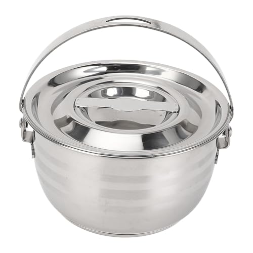 Generic Cuenco de Aceite de Manteca de Cerdo de Gran Capacidad de Acero Inoxidable con Tapa para Cocina Casera, Contenedor de Condimentos para Panadería de Restaurante de Hotel Familiar