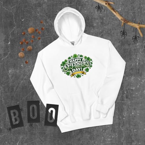 Image of Maydear Happy St. Patrick's Day Hoodie for Men Women Lucky Shamrock Graphic Hooded Sweatshirt