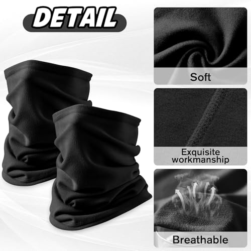 2 Pack Winter Neck Gaiter for Men - Cold Weather Neck Warmer Women Windproof Fleece Face Scarf for Sports and Outdoors Skiing Fishing Hiking Cycling-Christmas Gift2