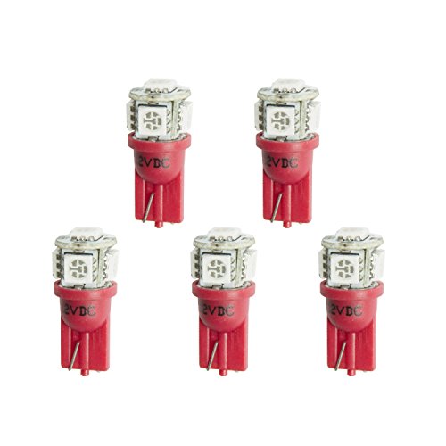 Bombilla LED de recambio T3 Wedge roja pack 5 miniatura 1