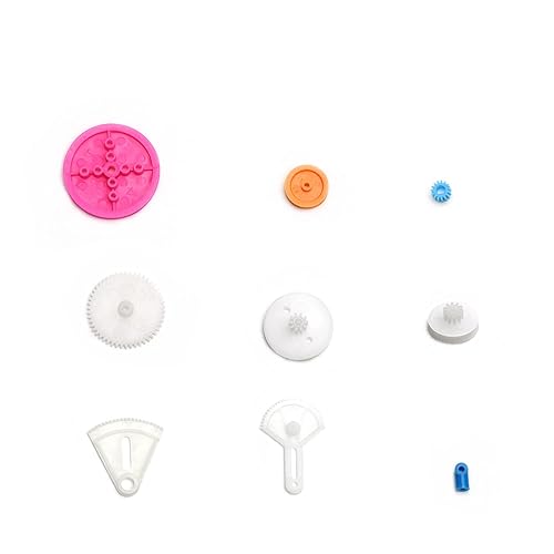 Miniatura 32 de Fielect Kit de engranajes de plástico 43pcs con accesorios surtidos para robot motor DC