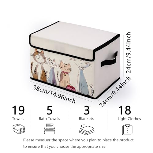 Image of Stackable Storage Bins with Lids,Closet Organizers Fabric Box for Home and Office,Blanket Clothes Organizers,Under Bed Storage Containers 3 Pack