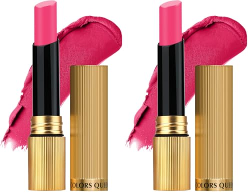 Image of Colors Queen Hold Up Full Day Non-Transfer Matte Lipstick | Long Lasting and Weightless Formula | Intense Color Pay Off | Waterproof Lipstick for Women (113 - Crimson, 4g) (Pack of 2)
