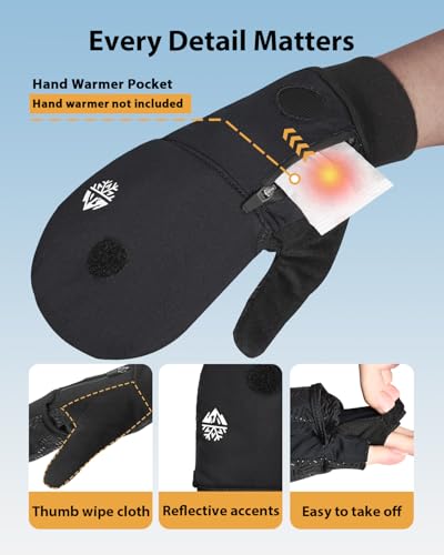 RIGWARL Winter Fingerless Gloves