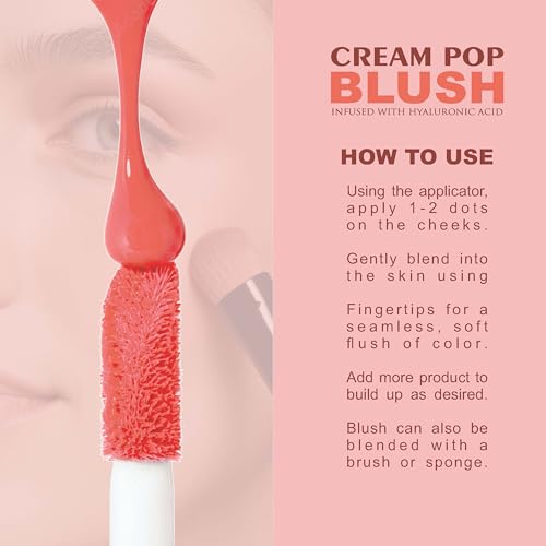 Image of Love Earth Cream Pop Blush - Garnet| Hyaluronic Acid | Smooth, Lightweight, Long-Lasting | Dewy Finish, Easily Blendable| Everyday Natural Glow | Suitable for All Skin Types -2ML
