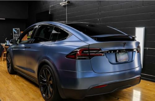 Image of WALLMATE Carbon & Matellic Wrap Sheet Roll Film Sticker Decal Waterproof Car Styling Wrap Auto Vehicle Accessories (24x80 Inch, Blue Matte Metallic)