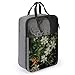 Flowers And Green Leaves Shoe Bags for Travel Portable Shoes Pouch with Handle Waterproof Shoes Carrier with Zipper Fashion Sneaker Storage Organizer Gifts for Men And Women