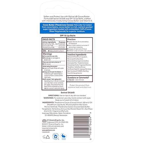 Palmer's Cocoa Butter Formula Duo Pack, Moisturizing Swivel Stick and Lip Balm with Vitamin E, All Day Moisturization, For use on Lips, Dry Patches, Marks & Scars (Pack of 2) - Image 4