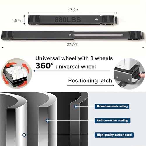 Triharyar Appliance Rollers Heavy Duty 360°, Extendable Appliance Sliders, Adjustable Furniture Mover Mobile Roller Base, Easily Move Washer and Dryer Machines, Refrigerators, Max 880 LB by Triharyar - Image 3