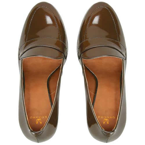 Image of MOOMMO Women Chunky Block Heel Pumps Round Closed Toe Slip On Oxford Loafers Shoes High Heels Snakeskin Work Pump Suede Loafer for Office Ladies Classic Formal Business Professional 4-13 M US