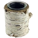 Country Axentz Birch Log Tealight Votive Candle Holder, Rustic Collectible Lodge Decor, 3.5"