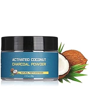 Tooth Whitening Powder, 60g Coconut Shell Activated Charcoal Tooth Whitening Stain Remover Powder Teeth Whitener Gels