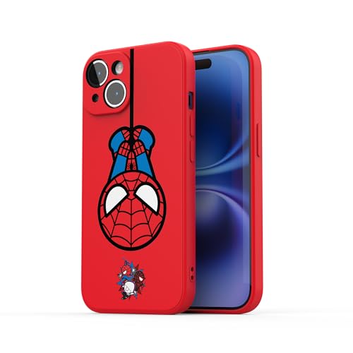 LPAYUHDB Superhero Style Comic Silicone Protection Pattern Case for iPhone 14 Plus, Lovely Spider Image case for iPhone 14 Plus, Non Slip Protection Case for Boys and Girls (RED-SPIDER-T106)