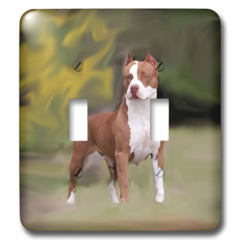 Interrupteur à bascule double American Pit Bull Terrier 3dRose lsp_4239_2 pour déco murale