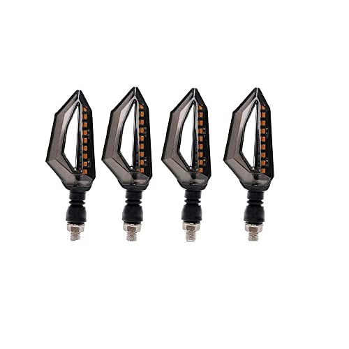 Image of RIDERSCART LED Bike Side Indicators 4 PC Universal Motorcycle 18 LED Amber Turn Signal Red DRL Indicator Lights Lamp for Yamaha SZ (Set of 4, Red & Orange)