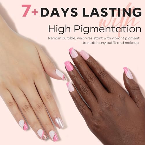 Image of modelones Cat Eye Gel Nail Polish Magnet, 3-in-1 Pink Cat Eye Magnet Pen & Heart-Shaped Magnet