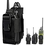 Litensh Tactical Radio Holster, MOLLE Radio Pouch Bag, Universal Adjustable Walkie Talkie Holder Case Military Radio Holder for Duty Belt, Police Radio Pack Bag for GPS Two Way Radio