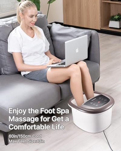Renpho Foot Spa And Massager With Heater, Gifts For Women, Foot Spa With Auto Roller Massager, Foot Bath With 3 Modes Massage, Foot Massager Spa, Adjustable Timer And Temperature, Brown - 7