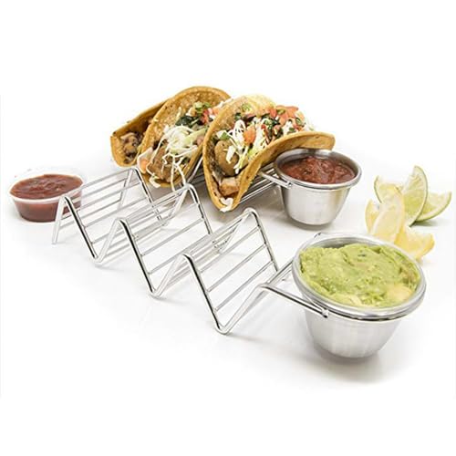 lvifloae Stainless Steel Taco Holder, Taco Tray Plates, Mexican Pancake Stand Multifunctional Taco Storage Rack Taco Stand Up Holder for Home Taco Night Taco Tuesday