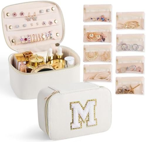 Travel Jewelry Organizer Case with 8 Pouches Storage Box for Neck...