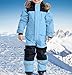 Kids Snow Suit One Piece Boys Fleece Lined Girls Snowsuit 3T Fashion Waterproof Thickened Outdoor Overalls Faux Fur Hooded Snowboarding Ski Suits With Pockets Blue-90
