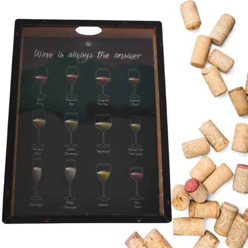 Hoffice Quadro Porta Rolhas Moldura Tipos De Vinho para Presente 28 x 21 CM