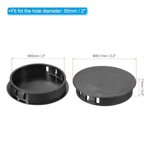 Image of PATIKIL 2 inch /50mm Plastic Hole Plugs, 20Pcs Flush Type Round Hole Plugs Cover Snap in Locking Hole Tube for Table Kitchen Cabinet Furniture, Black
