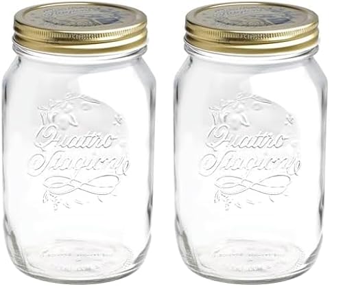 Cosecha Privada Bormioli - Bocal en Verre avec Couvercle 1 L, Transparente (Lot de 2)