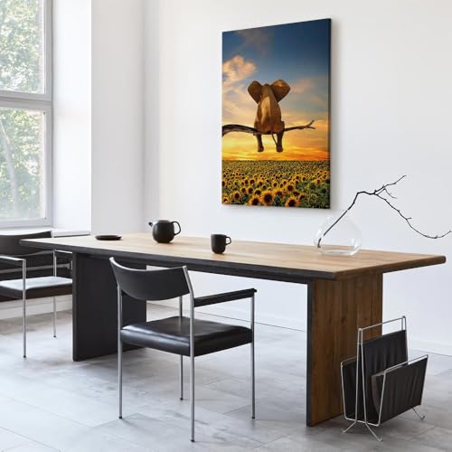 Tableau acoustique animal 80x120 murando éléphant impression toile