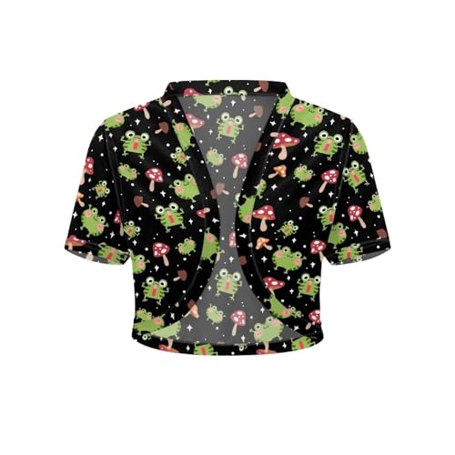 Image of Women's Shrug Short Sleeve Bolero Open Front Knit Party Tulle Cardigan Cropped Cardigan Shoulder Cover Up