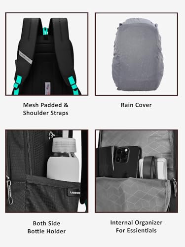 Image of Lavie Sport Maverick 35L Casual Backpack | Fits Upto 15 Inch Laptop Backpack | Laptop Compatiable | Rain cover | For Men & Women