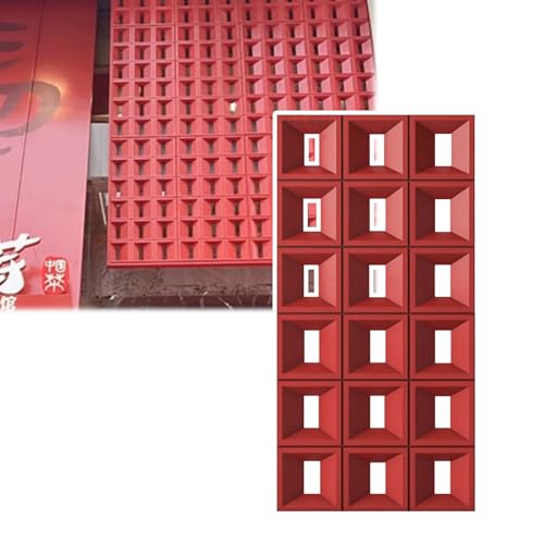 Cloison de séparation creuse rouge en polyuréthane 6cm imitation ciment pour terrasse
