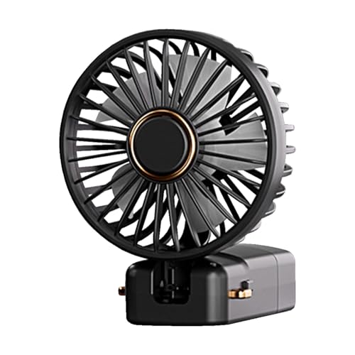 Wezalget Ventilador de mano – Ventilador de escritorio plegable pequeño recargable | Aire acondicionado, ventilador de aire acondicionado portátil recargable por USB, pantalla de visualización, cable