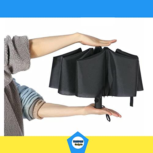 Guarda Chuva Preto Sombrinha Gigante Contra Vento Cabe Na Bolsa Família Resistente Reforçado 10 Vare