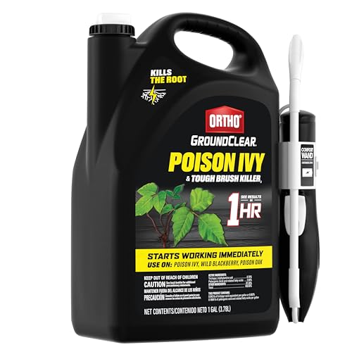 Image of Ortho GroundClear Poison Ivy and Tough Brush Killer3 with Comfort Wand - Ready-To-Use Weed Killer with Results in 1 Hour, 1 gal.