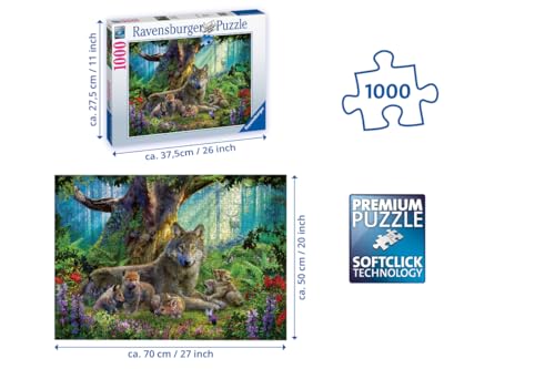 Ravensburger Puzzle Adulte Puzzle 1000 pièces Famille de Loups dans la forêt Adultes et Enfants à partir de Puzzle de qualité supérieure Animaux & Fantaisie 12000477 - vue 5