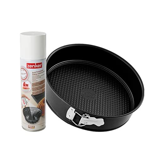 Zenker Set de Repostería, incluye 1 Molde Desmontable 1 Fondo 26 cm y 1 Spray para Engrasar Moldes 200 ml…