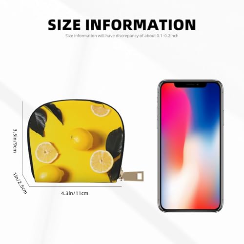 Yellow Lemon Print Printed Credit Card Wallet for Women Men Cute Zipper Card Cases Holder Mini Coin Purse with 12 Card Slots3