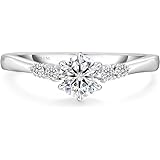 [KRKCLIFE] 婚約指輪 レディース リング プロポーズリング 結婚ゆびわ エンゲージリング モアサナイト シルバー925 人工ダイヤモンド 金属アレルギー対応 女性向け プレゼント 収納ケース付き(9-銀河-0.3ct)