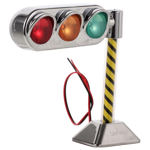 Image of TEHAUX Mini Traffic Signal Light Model with Lighting, Plastic Table Ornament and Car Interior Decoration, Easy Installation, Fun Element Traffic Lamp for Home and Vehicle Decor