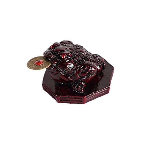 lachineuse - Crapaud de Fortune Feng Shui Rouge - Crapaud à 3 Pattes - 5 x 6,5 x 6,5 cm -...