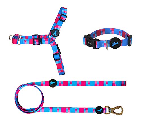 Peitoral Antipuxão + Coleira + Guia Piazza Para Cachorros Grande Porte Tam G